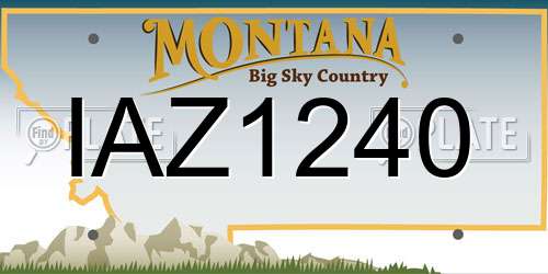 IAZ1240 Montana License Plate