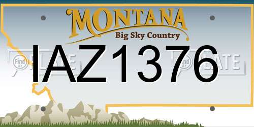 IAZ1376 Montana License Plate
