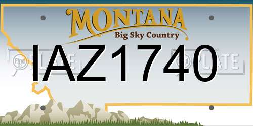 IAZ1740 Montana License Plate