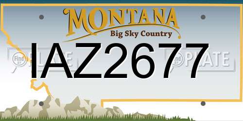 IAZ2677 Montana License Plate