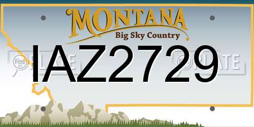 IAZ2729 Montana License Plate