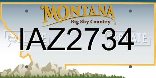 IAZ2734 Montana License Plate