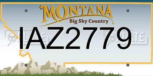 IAZ2779 Montana License Plate