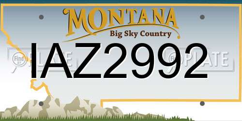 IAZ2992 Montana License Plate