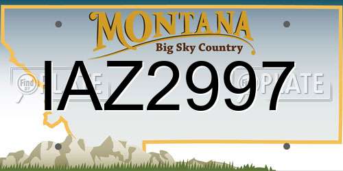 IAZ2997 Montana License Plate
