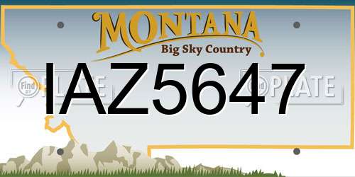 IAZ5647 Montana License Plate