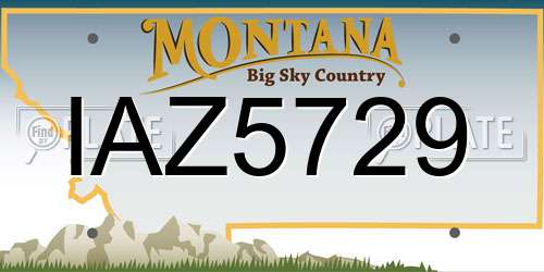 IAZ5729 Montana License Plate