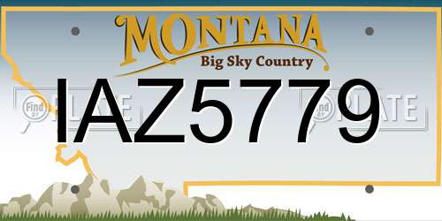 IAZ5779 Montana License Plate