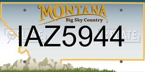 IAZ5944 Montana License Plate