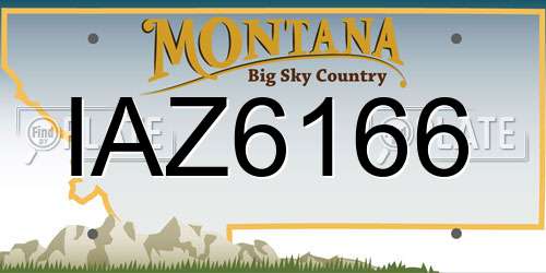 IAZ6166 Montana License Plate