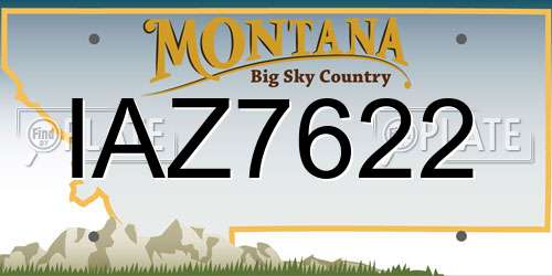 IAZ7622 Montana License Plate