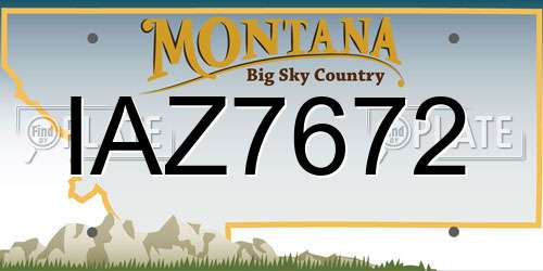 IAZ7672 Montana License Plate
