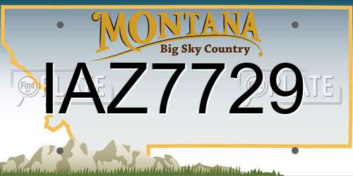 IAZ7729 Montana License Plate
