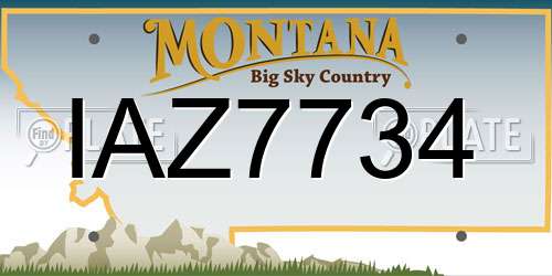 IAZ7734 Montana License Plate