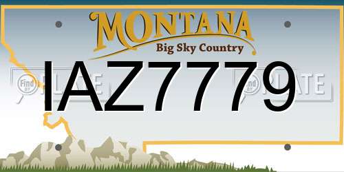 IAZ7779 Montana License Plate