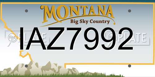 IAZ7992 Montana License Plate
