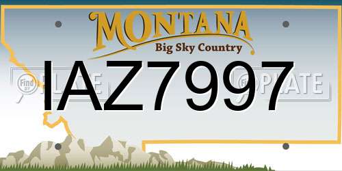 IAZ7997 Montana License Plate