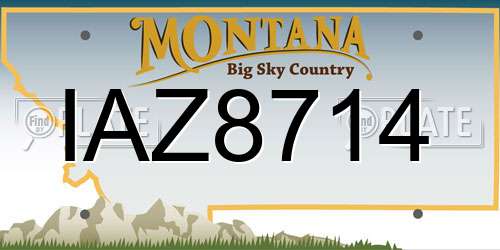 IAZ8714 Montana License Plate