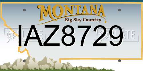 IAZ8729 Montana License Plate