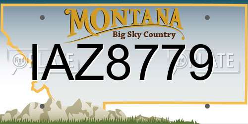 IAZ8779 Montana License Plate