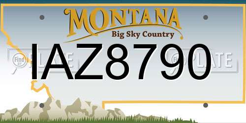 IAZ8790 Montana License Plate