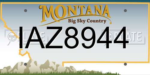 IAZ8944 Montana License Plate