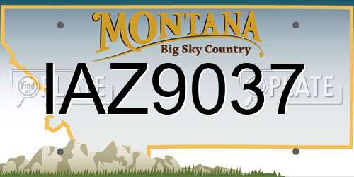 IAZ9037 Montana License Plate