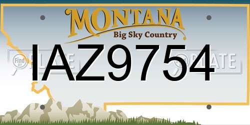 IAZ9754 Montana License Plate