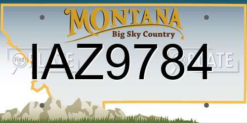 IAZ9784 Montana License Plate