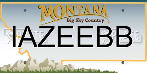 IAZEEBB Montana License Plate