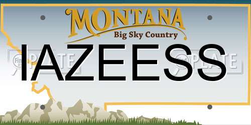 IAZEESS Montana License Plate