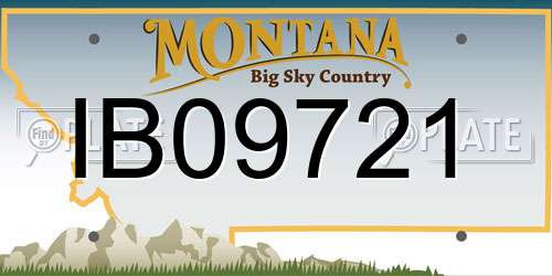 IB09721 Montana License Plate