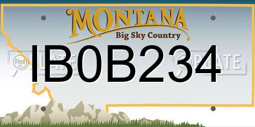 IB0B234 Montana License Plate
