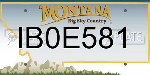 IB0E581 Montana License Plate