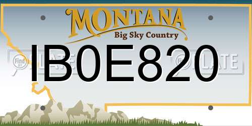 IB0E820 Montana License Plate