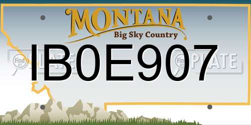 IB0E907 Montana License Plate
