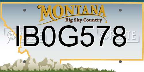 IB0G578 Montana License Plate