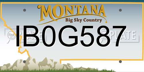 IB0G587 Montana License Plate