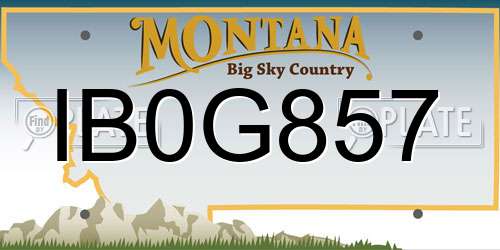 IB0G857 Montana License Plate