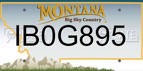 IB0G895 Montana License Plate