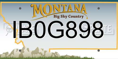 IB0G898 Montana License Plate