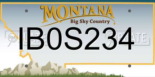 IB0S234 Montana License Plate