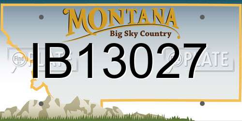 IB13027 Montana License Plate