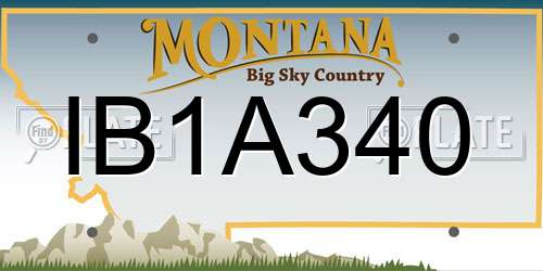 IB1A340 Montana License Plate