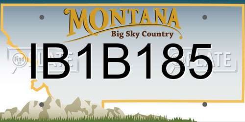 IB1B185 Montana License Plate