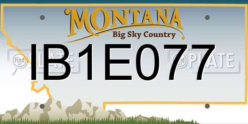 IB1E077 Montana License Plate