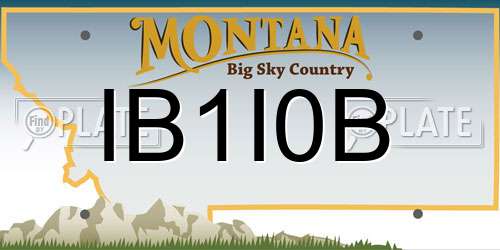 IB1I0B Montana License Plate
