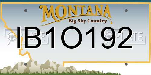 IB1O192 Montana License Plate