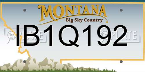 IB1Q192 Montana License Plate