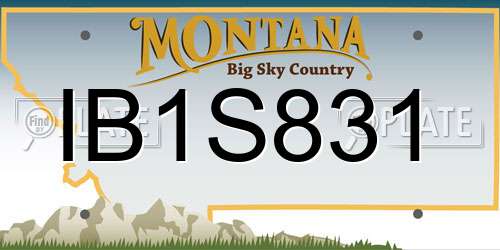 IB1S831 Montana License Plate